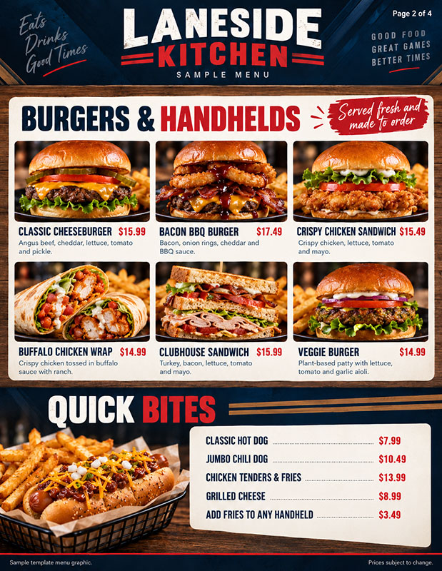 Menu graphic